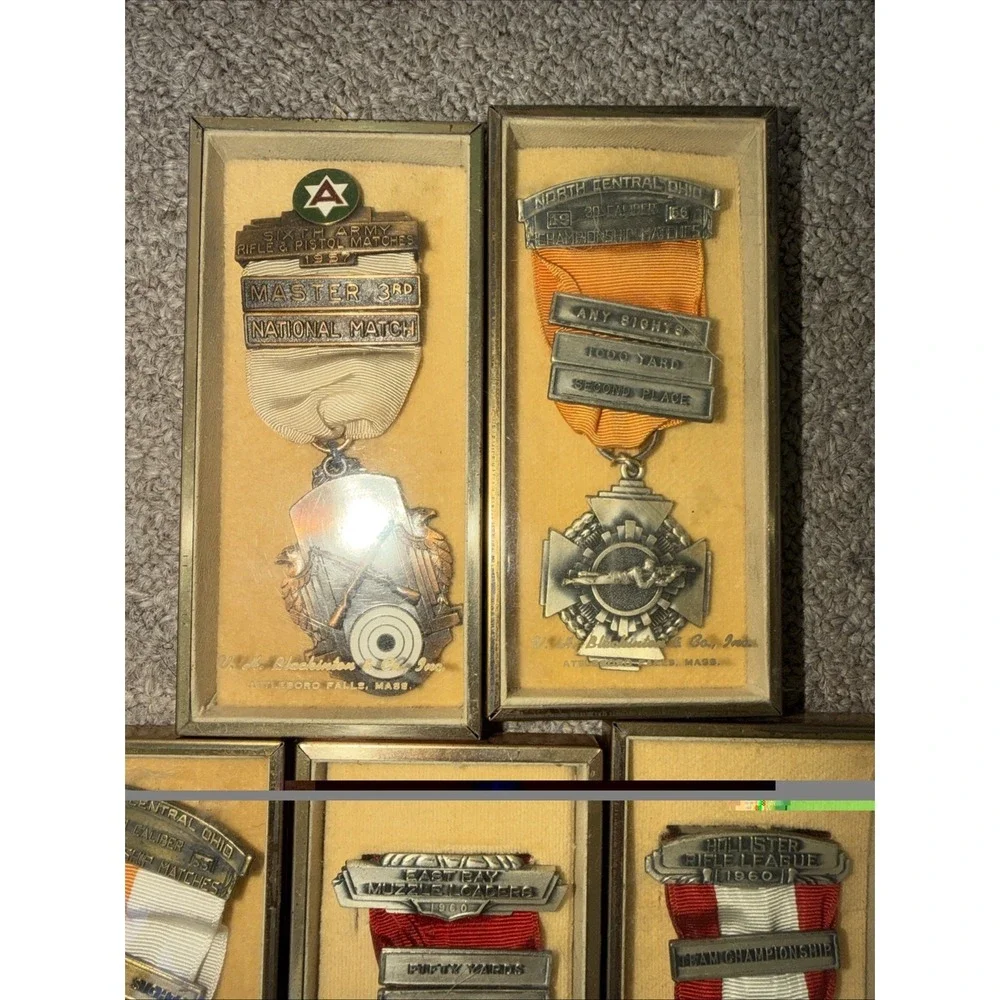 Lot of (17) Vintage Blackinton Rifle & Pistol Shooting Medals – Marksman‎ Awards